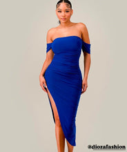 Load image into Gallery viewer, CANT HELP IT, OFF THE SHOULDER MIDI DRESS