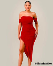 Load image into Gallery viewer, CANT HELP IT, OFF THE SHOULDER MIDI DRESS