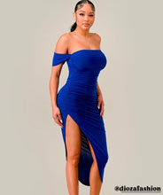 Load image into Gallery viewer, CANT HELP IT, OFF THE SHOULDER MIDI DRESS