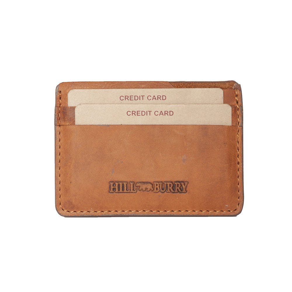 Hill Burry Genuine Leather Mini Card Holder - V88892-AK116 - Vintage Leather Brown