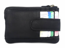 Load image into Gallery viewer, Hill Burry Genuine Leather Mini Card Holder Plus Keychain -V88862-5143 - Vintage Leather Black