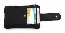 Load image into Gallery viewer, Hill Burry Genuine Leather Mini Card Holder Plus Keychain -V88862-5143 - Vintage Leather Black