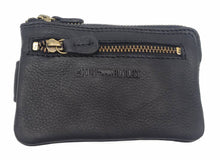Load image into Gallery viewer, Hill Burry Genuine Leather Mini Card Holder Plus Keychain -V88862-5143 - Vintage Leather Black