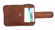 Load image into Gallery viewer, Hill Burry Genuine Leather Mini Card Holder Plus Keychain- V88862-5143 - Vintage Leather Brown