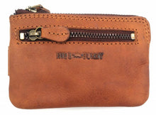 Load image into Gallery viewer, Hill Burry Genuine Leather Mini Card Holder Plus Keychain- V88862-5143 - Vintage Leather Brown