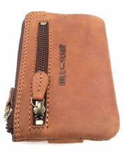 Load image into Gallery viewer, Hill Burry Genuine Leather Mini Card Holder Plus Keychain- V88862-5143 - Vintage Leather Brown