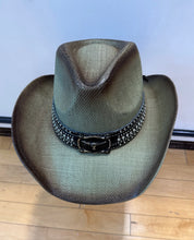 Load image into Gallery viewer, Rhinestone Olive Green Cowboy Hat
