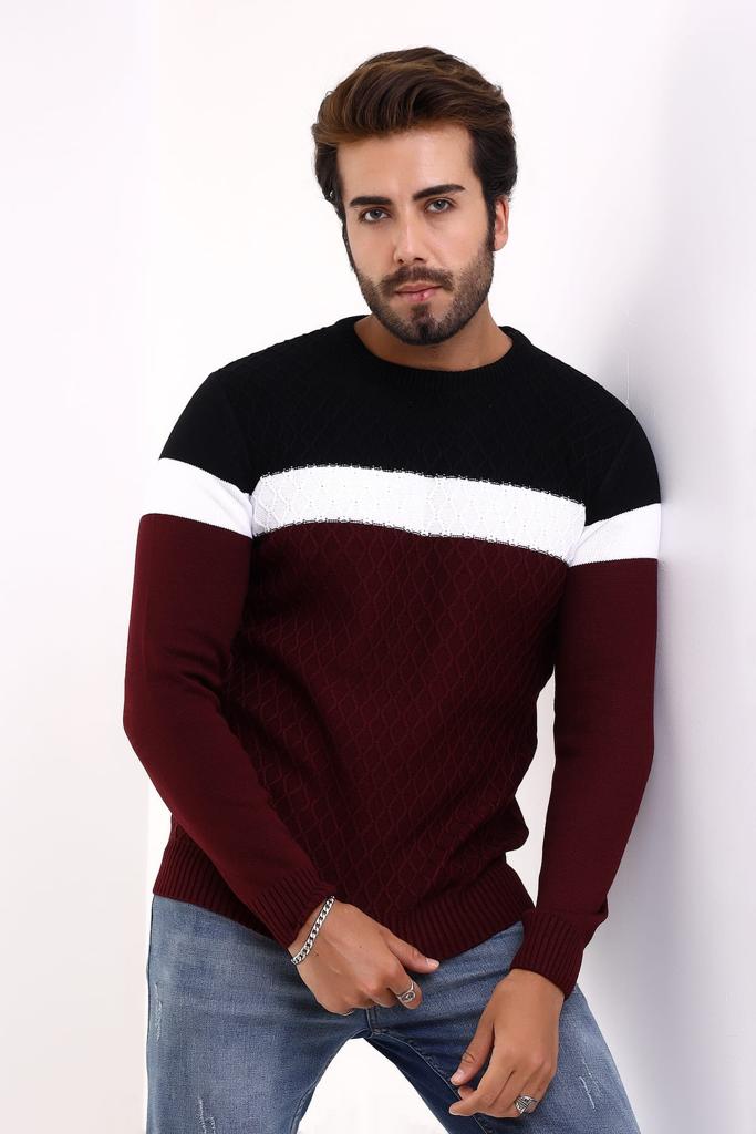 Burgundy/Black Sweater