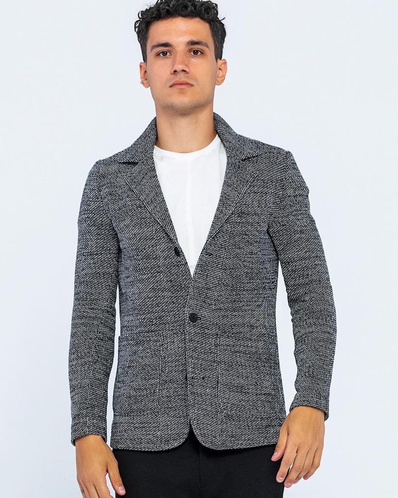 Grey Fitted Sport Jacket