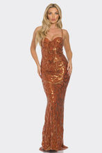 Load image into Gallery viewer, Alondra Copper Sequin Dress
