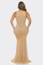 Load image into Gallery viewer, Ivette V-Neck Crystal Dress

