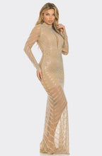 Load image into Gallery viewer, Nude Allure Crystal Dress
