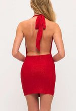 Load image into Gallery viewer, Sparkling Short Dress With Gold Accents
