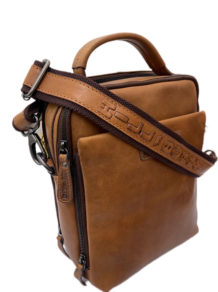 Genuine Leather Shoulder Bag Hill Burry - VB10020-2707- Crossbody Bag - Vintage Leather Brown