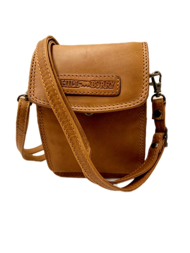 Genuine Leather Shoulder Bag Hill Burry - VB10090 - 3171 - Crossbody Bag - Vintage Leather Brown