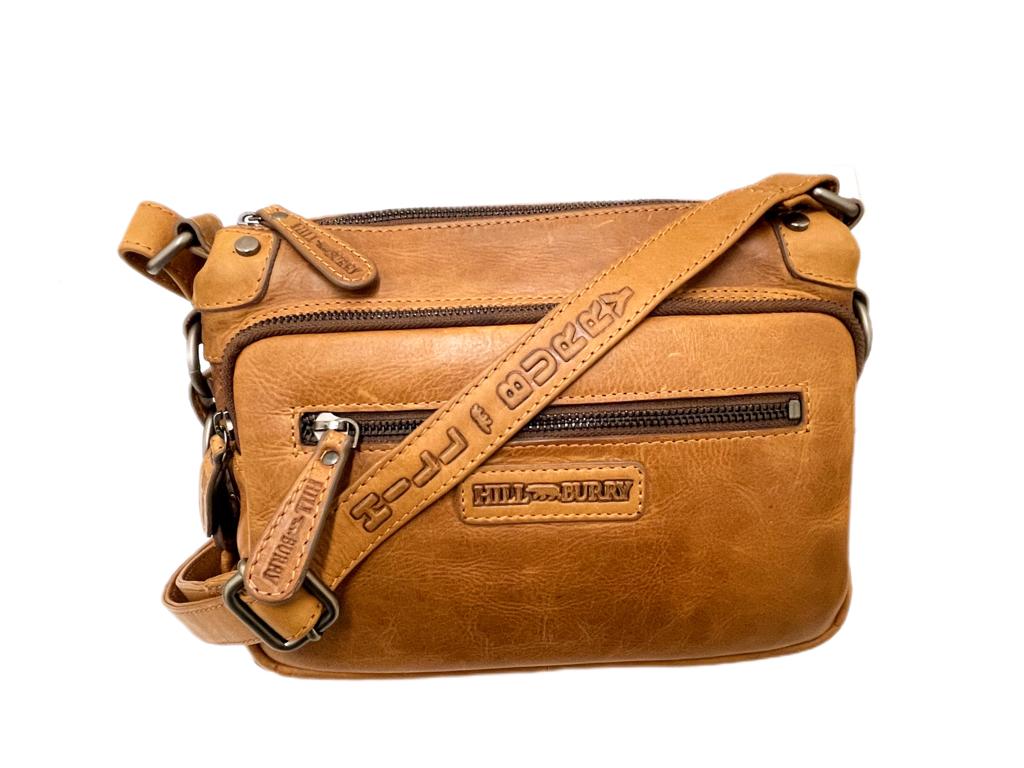 Genuine Leather Shoulder Bag Hill Burry - VB10021-4067- Crossbody Bag - Vintage Leather Brown