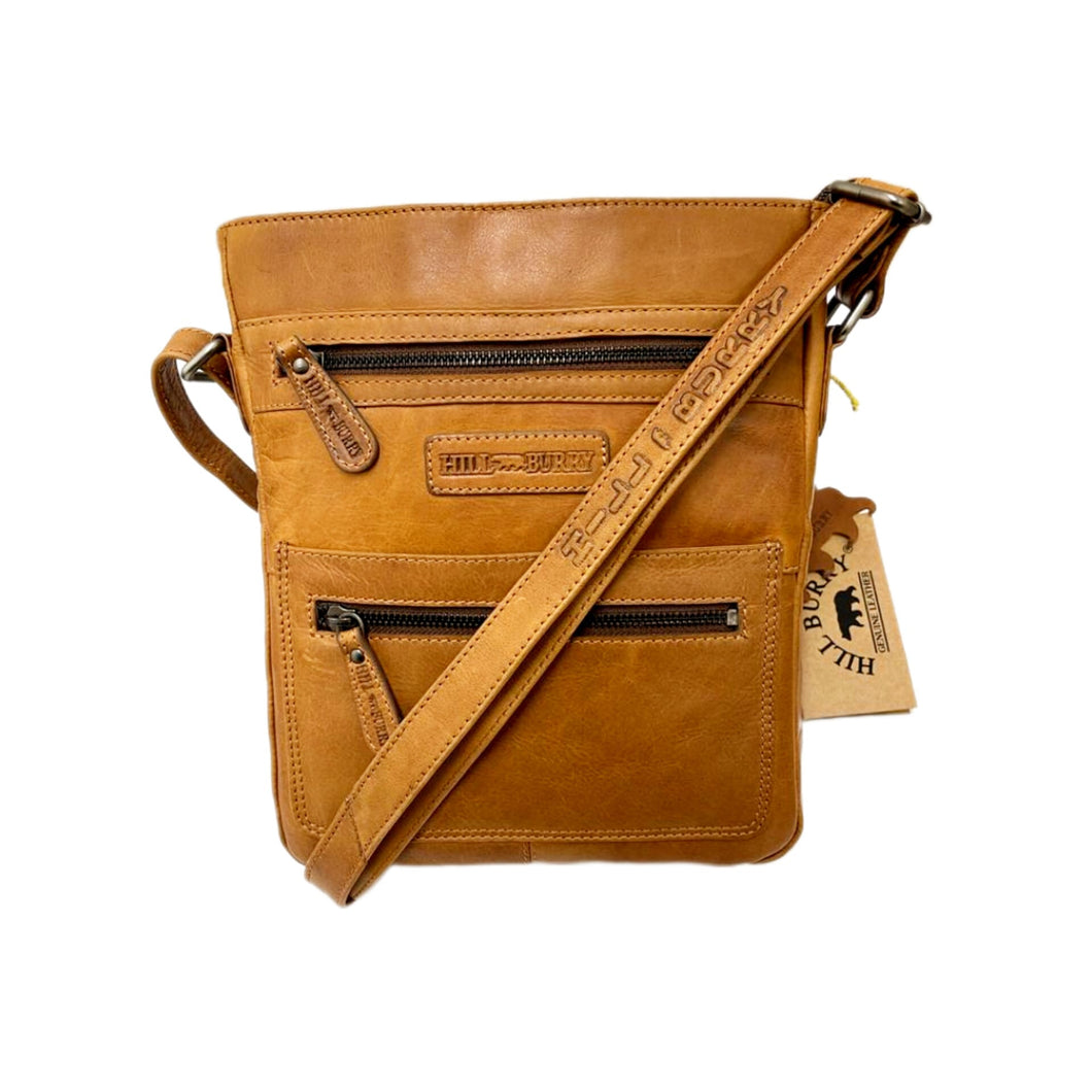 Genuine Leather Shoulder Bag Hill Burry - VB100226-1882- Crossbody Bag - Vintage Leather Brown