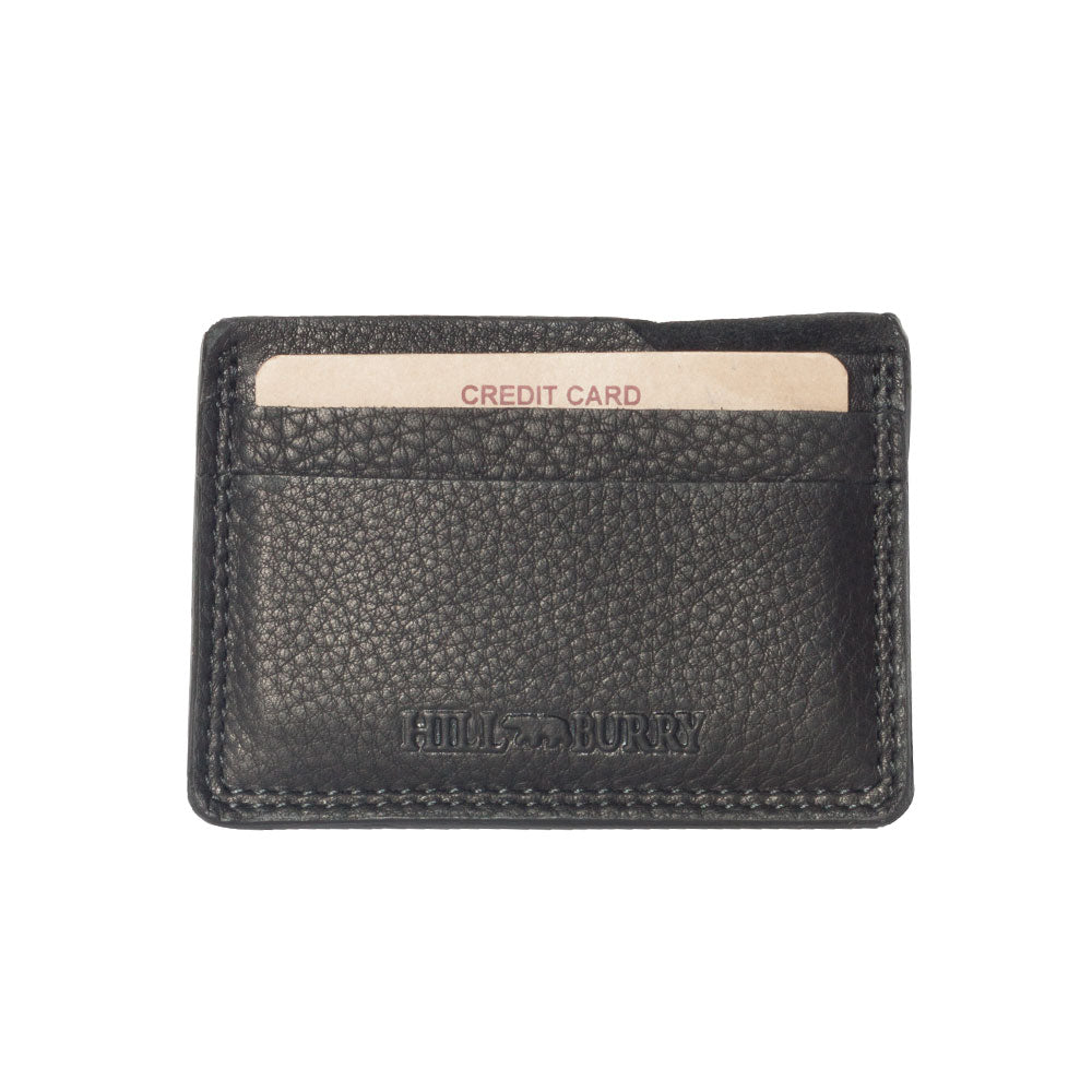 Hill Burry Genuine Leather Mini Card Holder - V88892-AK116 - Vintage Leather Black