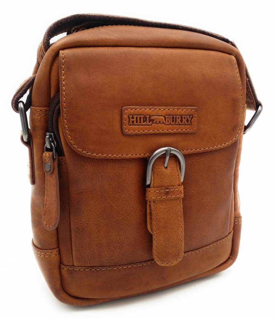 Genuine Leather Shoulder Bag Hill Burry -VB10010- HT-05- Crossbody Bag - Vintage Leather Brown