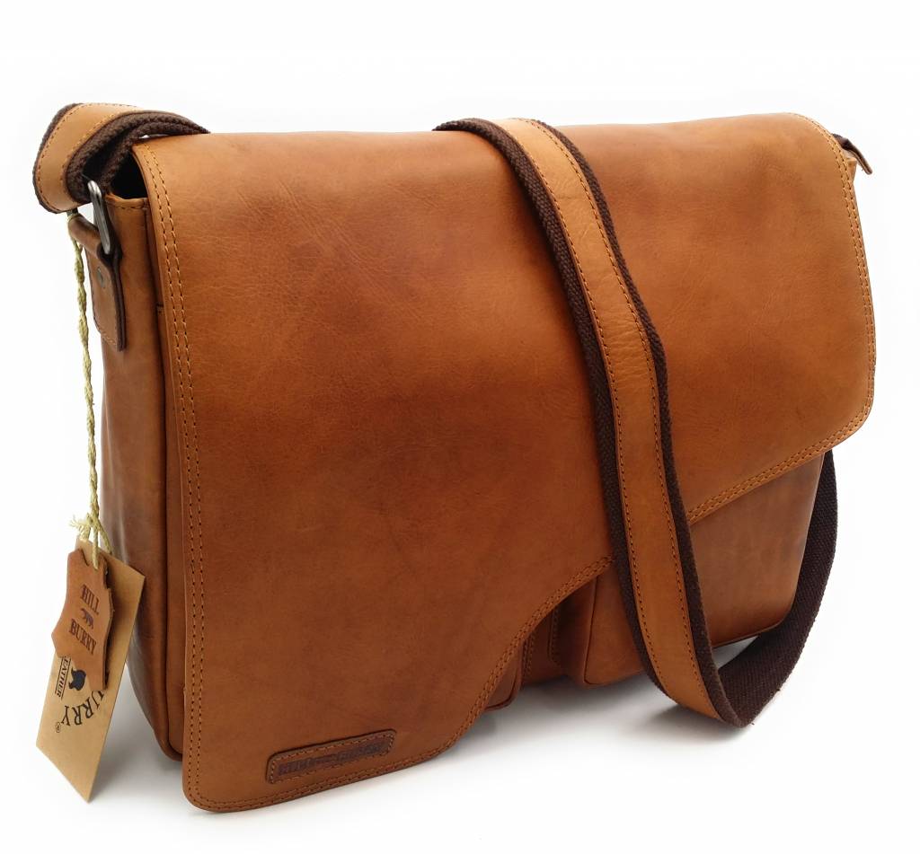 Genuine Leather Shoulder Bag Hill Burry - VB10062 - 3062B- Vintage Leather Brown