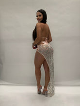 Load image into Gallery viewer, Peach Crystal Bikini Skirt Set
