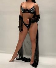 Load image into Gallery viewer, 3-Piece Crystal Bikini Set (Black)
