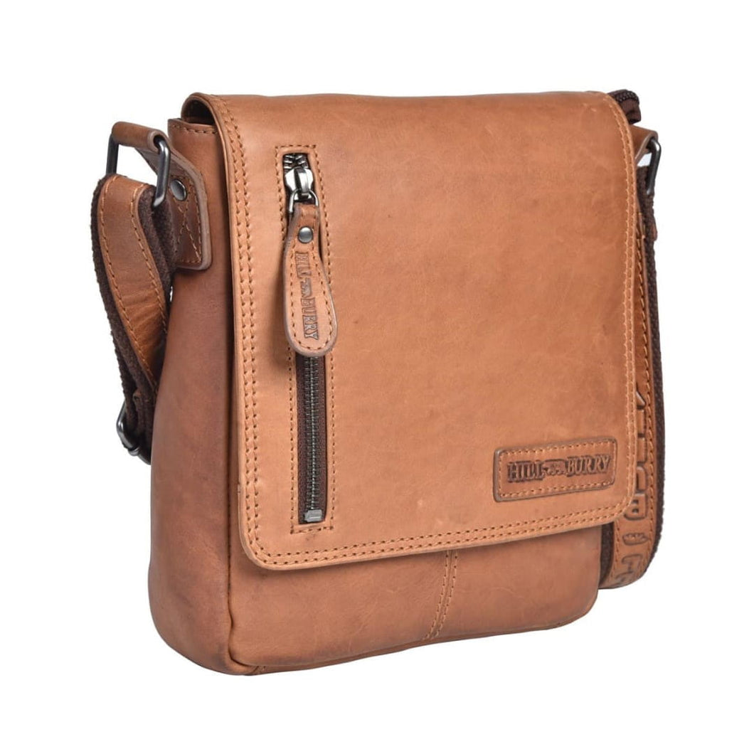 Genuine Leather Shoulder Bag Hill Burry - VB10041-3069S - Crossbody Bag - Vintage Leather Brown